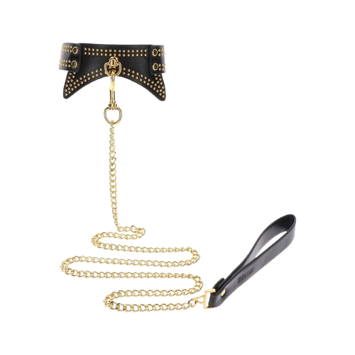 Collier et Laisse Studded Vogue Noir - Taboom