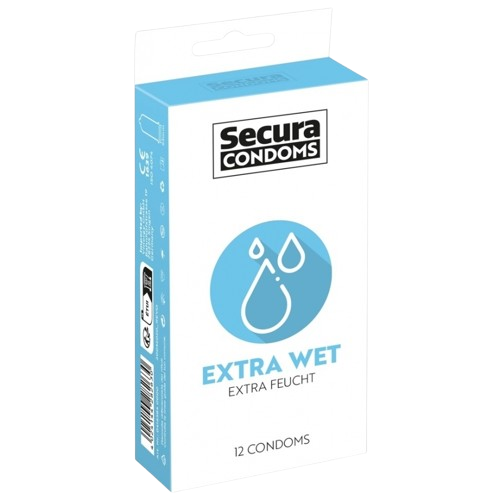 Préservatifs lubrifiés Extra Wet x12 - Secura Condoms